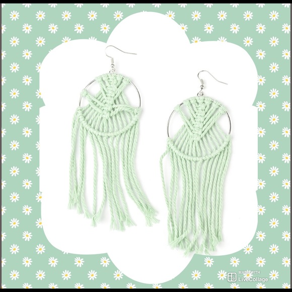 Long Macramé Earrings - Picture 1 of 2